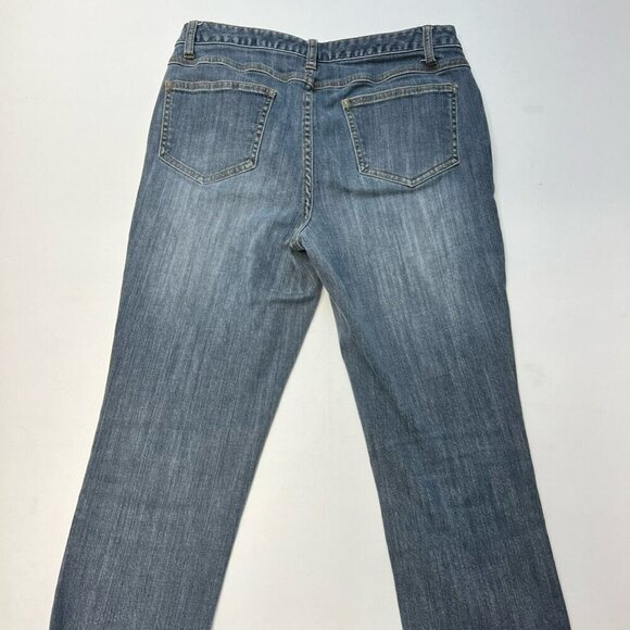 Jeanology Womens Straight Leg Jeans Blue Stretch Medium Wash Mid Rise Denim 8 - Picture 6 of 10